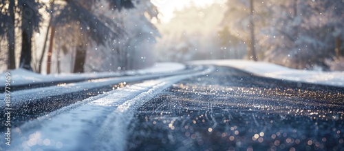 A country road in winter wi...