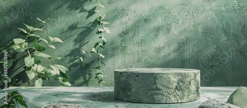 Stone podium displayed on a...
