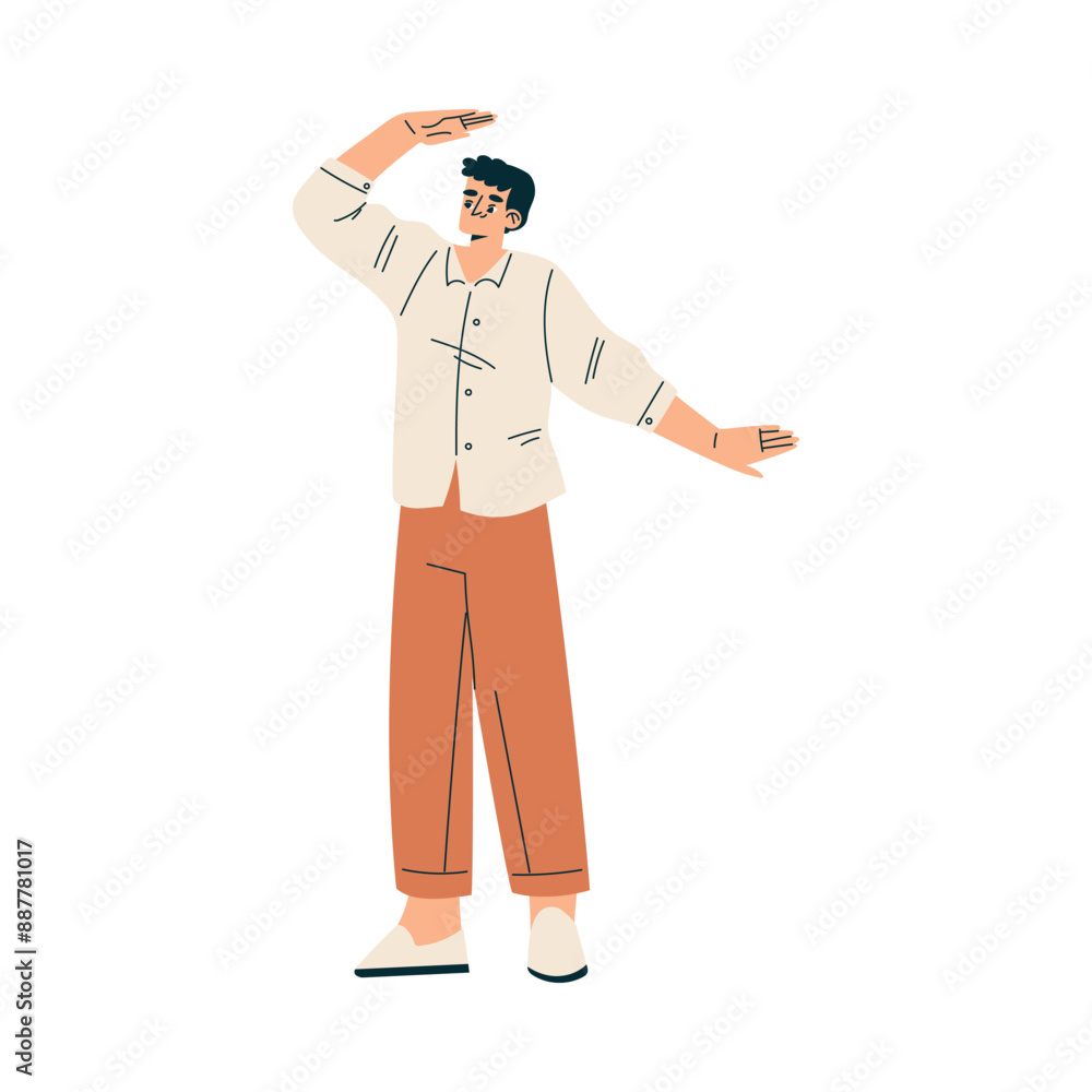 Look to Future with Man Character View Horizon Vector Illustration Look to Future with Man Character View Horizon Vector Illustration