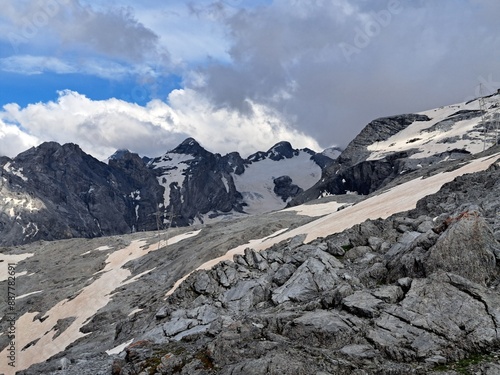 mountain landscape with snow