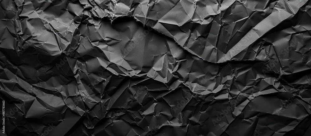 Crumpled black paper textures providing a copy space image Crumpled black paper textures providing a copy space image