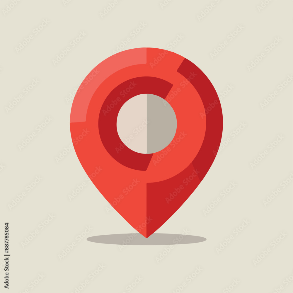 minimal red pin icon on white background minimal red pin icon on white background