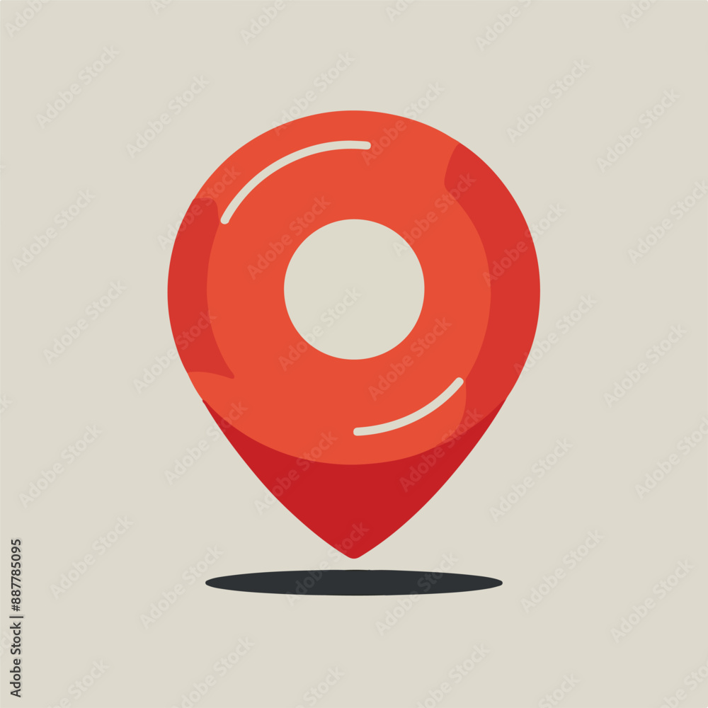 minimal red pin icon on white background minimal red pin icon on white background