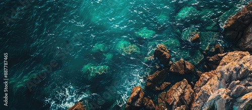 Aerial view of the ocean an...
