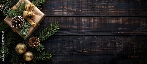 Wooden black background wit...