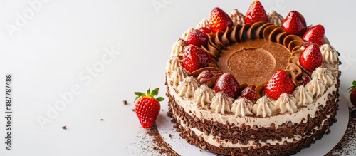 A scrumptious cake with cho...