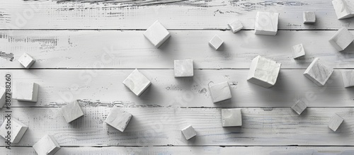 Flat lay of blank cubes on ...