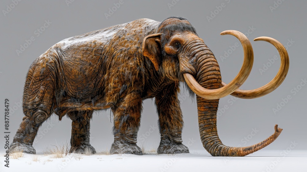 Obraz premium Default mammoth illustration on plain white backdrop concept apology from text based ai