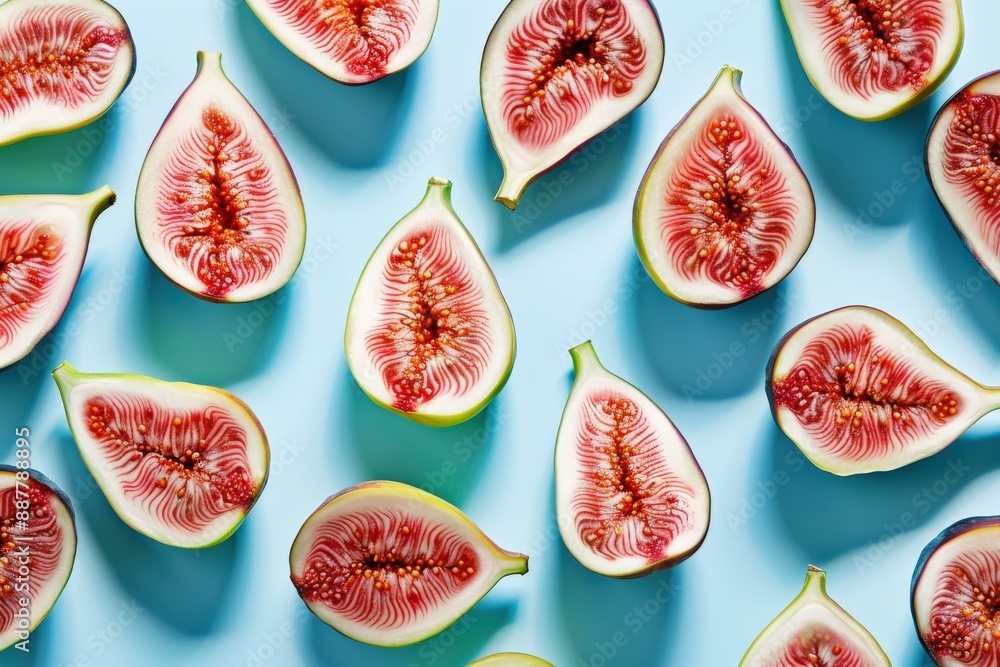 Fresh Figs on Blue Background Fresh Figs on Blue Background