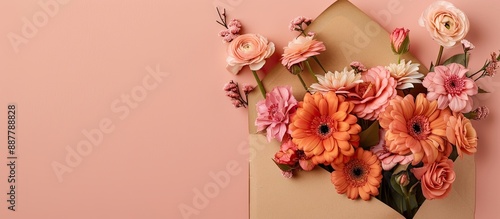 Floral display in an envelo...
