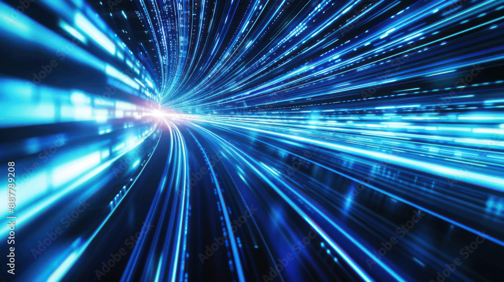Blue particle network concept representing futuristic technology and big data in a 3D background Blue particle network concept representing futuristic technology and big data in a 3D background