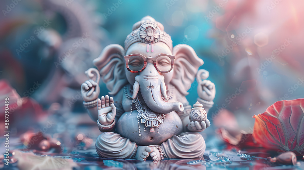 3D Ganesha wearing glasses 3D Ganesha wearing glasses