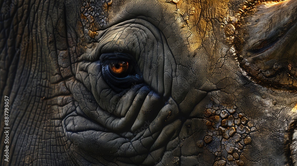 Close-up of Elephant's Eye and Skin Close-up of Elephant's Eye and Skin