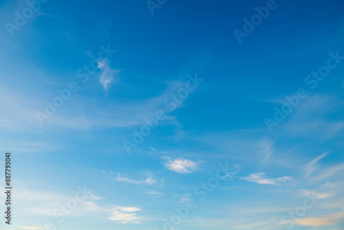 Blue sky with white clouds.