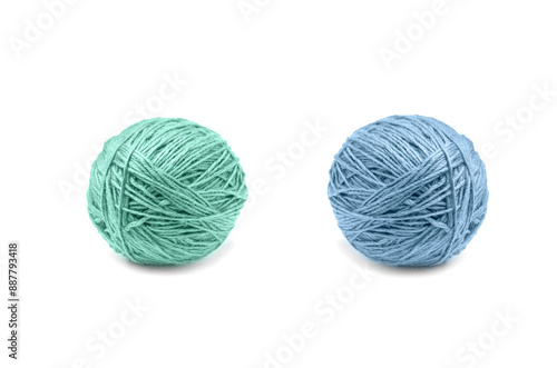 balls of yarn on white background