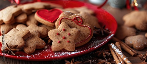 Heart shaped gingerbread co...
