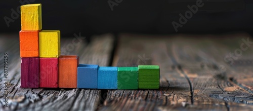 Close up of colored wooden ...