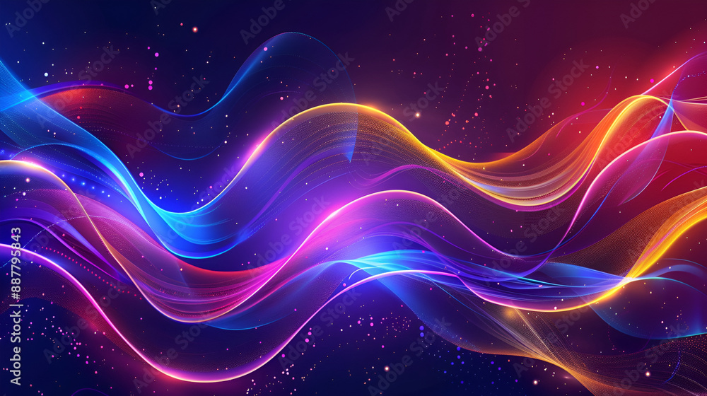 Vibrant Big Neon Wave Background Vibrant Big Neon Wave Background
