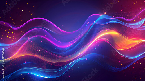 Vibrant Big Neon Wave Background