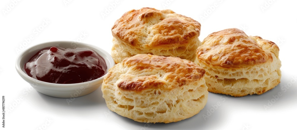 A scone displayed with ample copy space on a pristine white image surface A scone displayed with ample copy space on a pristine white image surface