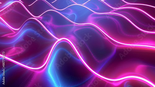 Vibrant Big Neon Wave Background