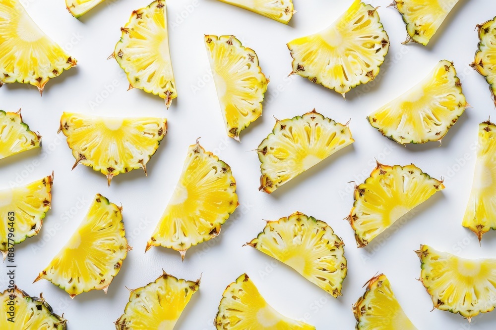 Naklejka premium Sliced Pineapple Pattern for Summer Mornings