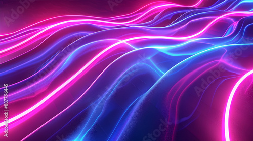 Vibrant Big Neon Wave Background