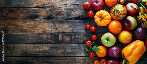 Fall produce displayed on a...
