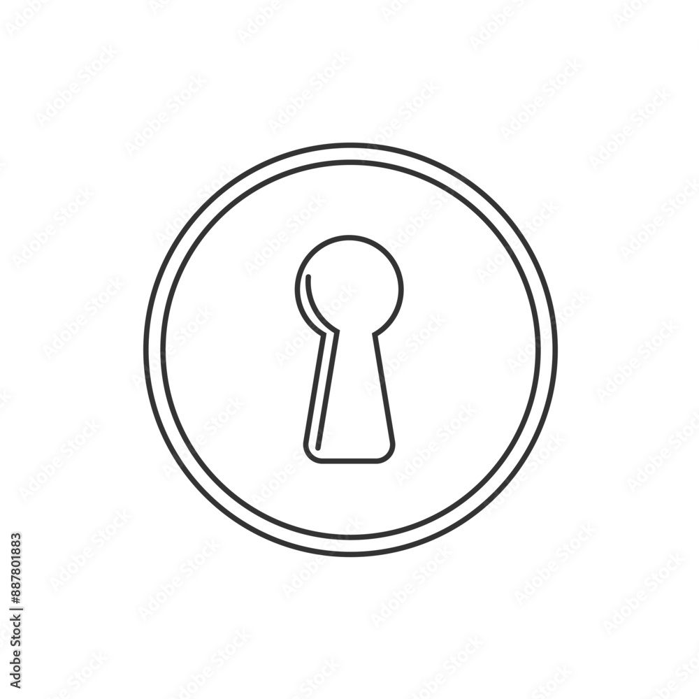 Keyhole icon in circle. Stock Vector illustration isolated on white background Keyhole icon in circle. Stock Vector illustration isolated on white background
