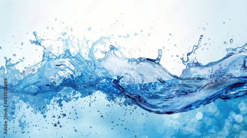 Blue water background with artistic splashes Blue water background with artistic splashes