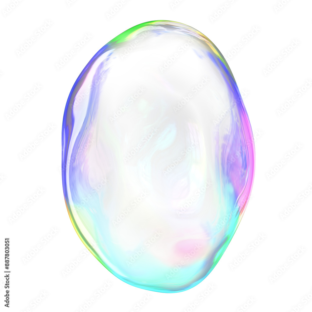 Obraz premium PNG gradient bubble geometric shape, transparent background