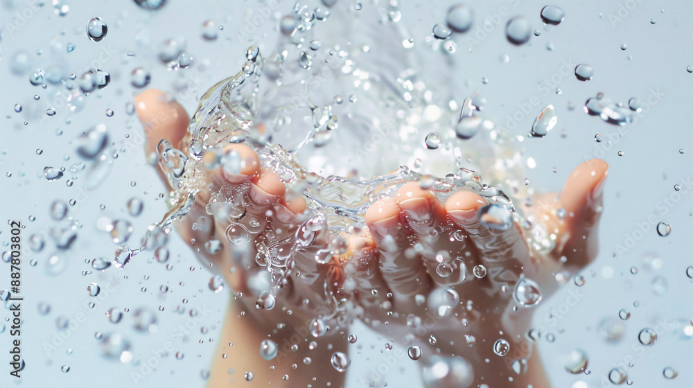 Fototapeta premium Wash your hands with clean water