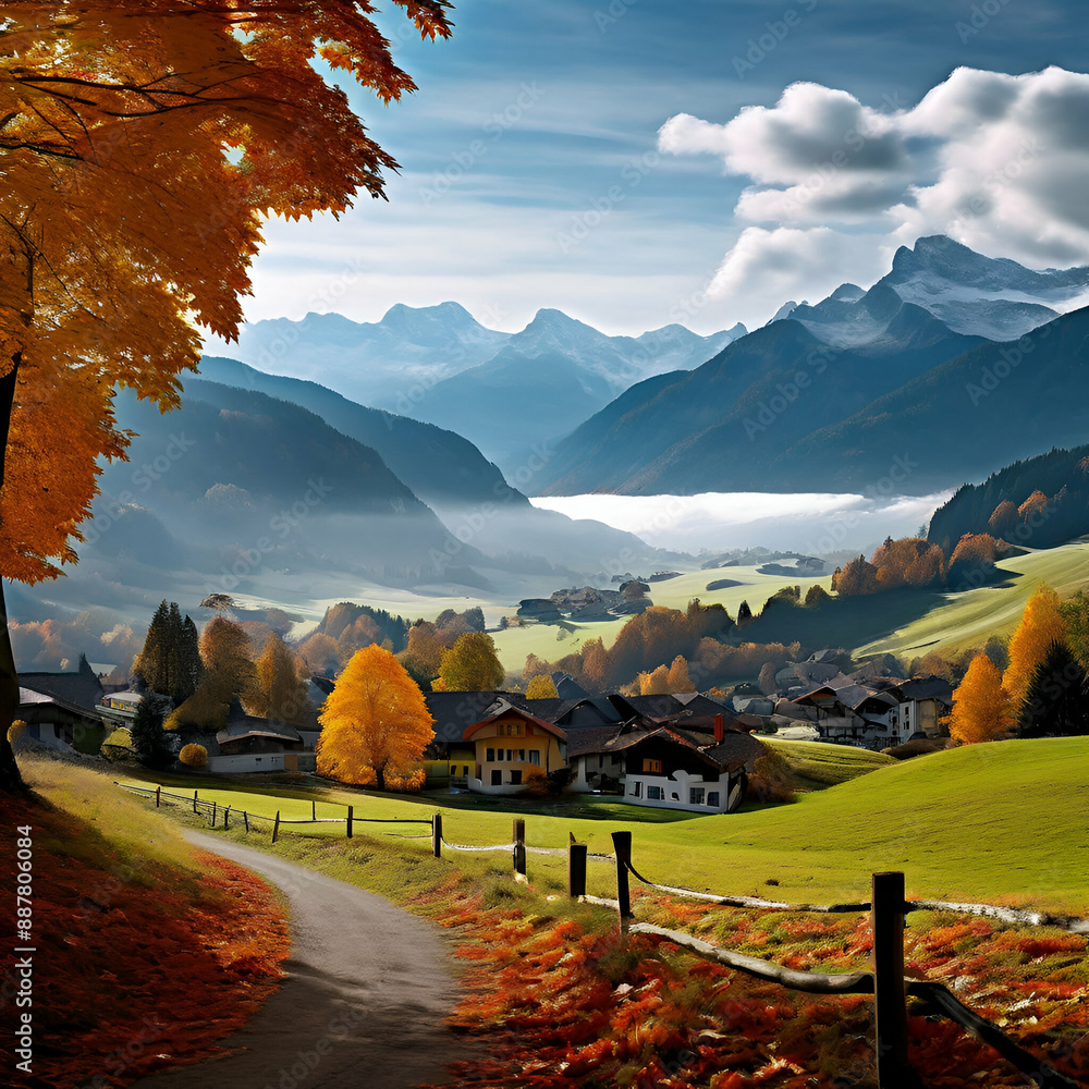 autumn landscape in the mountains