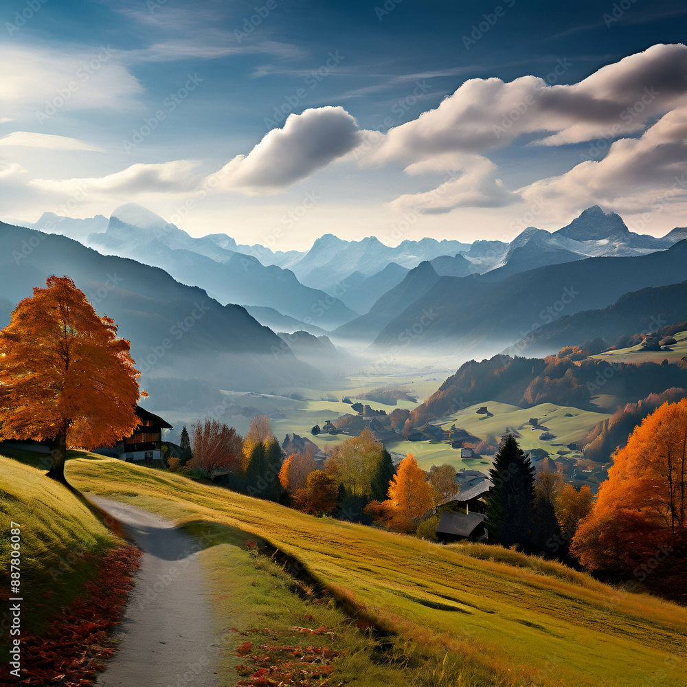 sunset in the mountains