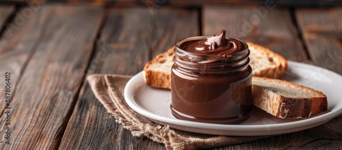 Chocolate cream in an open ...