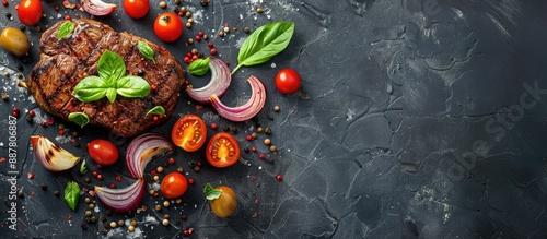 Sirloin steak with cherry t...