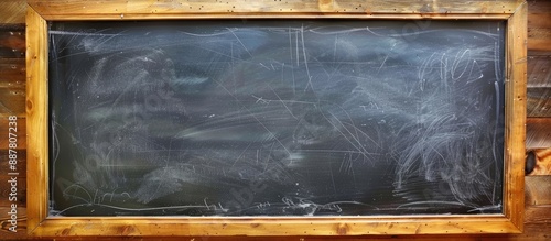 Chalkboard mounted in a woo...