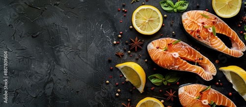 Close up view of salmon ste...
