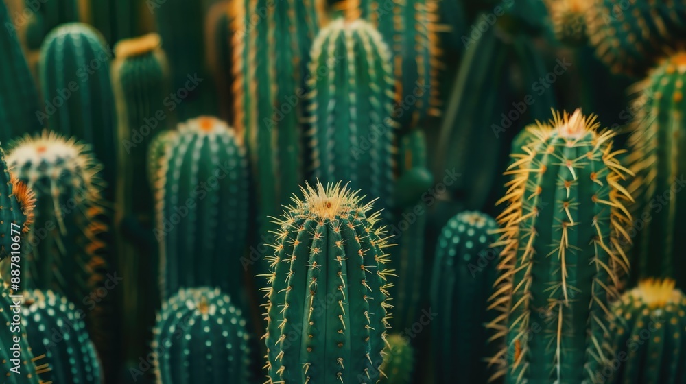 Background of cacti photographed up close Background of cacti photographed up close