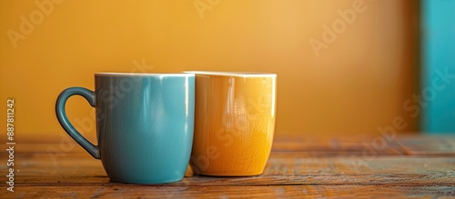 Two cups displayed with cop...