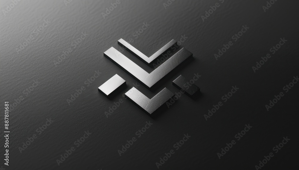 Metallic Abstract Symbol on Dark Background Metallic Abstract Symbol on Dark Background