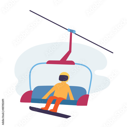 Ski lift concept icon clipart avatar logtotype isolated vector illustration