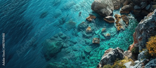Aerial view of the ocean an...