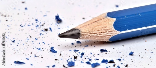 A blue pencil with an erase...