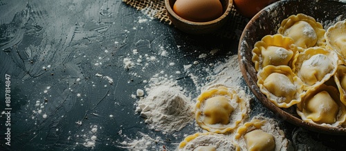 Delicious uncooked ravioli ...