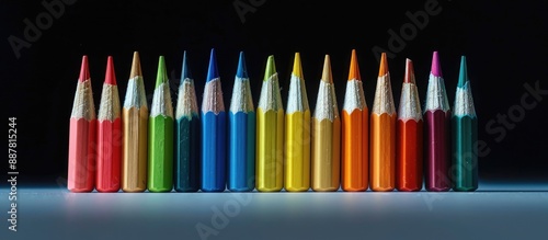 Colored pencils displayed o...