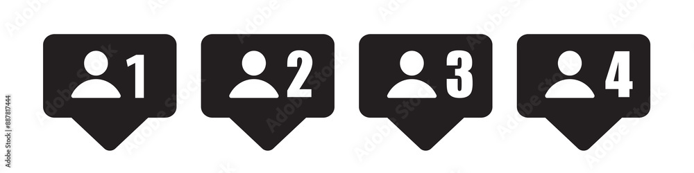 Following icon set. new account  user  member or client vector symbol. EPS 8