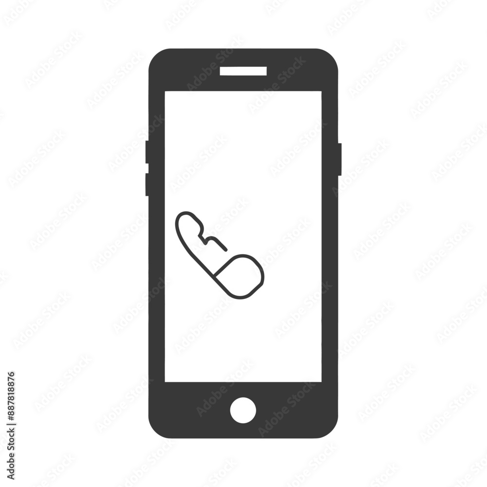Missed Call Notification: Simple Smartphone Icon Missed Call Notification: Simple Smartphone Icon