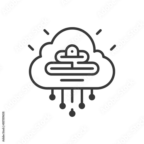 Cloud Computing Architecture: Layered Data Storage and Access Icon