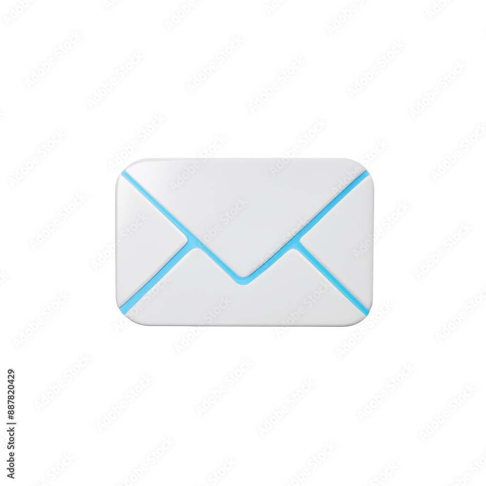 3D rendered mail icon design, new message concept letter illustration transparent background 3D rendered mail icon design, new message concept letter illustration transparent background